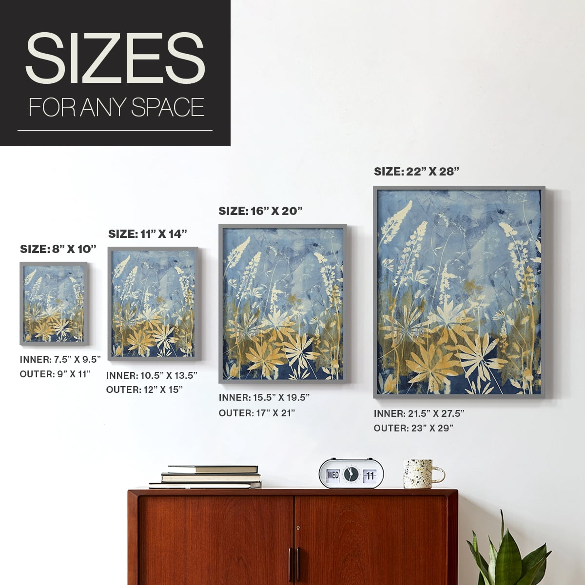 Wild Lupine Framed Print in Gray Solid Wood 16 x 20 Framed Print