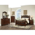 thumbnail image 4 of Traditional 1pc Bed Classic Brown Finish Est king Size Bed Posts Antique Carved Design Bedroom Furniture Wood, 4 of 4