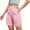 Pink, variant on Cargo Shorts for Women Knee Length With Pockets Summer Casual Solid Color Waist Drawstring Bermuda Shorts 2XL,Black