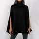 thumbnail image 4 of Gibobby Suéter de Mujer Mujer Otoño Invierno Cuello Poncho Suéter Moda Chunky Knit Cape Wrap Suéteres Jumper Tops (Negro, XL), 4 of 5