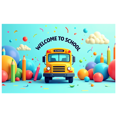 thumbnail image 1 of Colorful Welcome Back to School Banner with School Bus Balloons and Pencils Background Party Decorations for Classroom Decor Back to School Events and Photography Props, 1 of 4