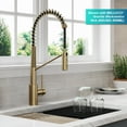 thumbnail image 4 of Kraus Oletto Commercial Style Pull-Down Single Handle Kitchen Faucet with QuickDock Top Mount Installation Assembly in Spot Free Antique Champagne Bronze, 4 of 17