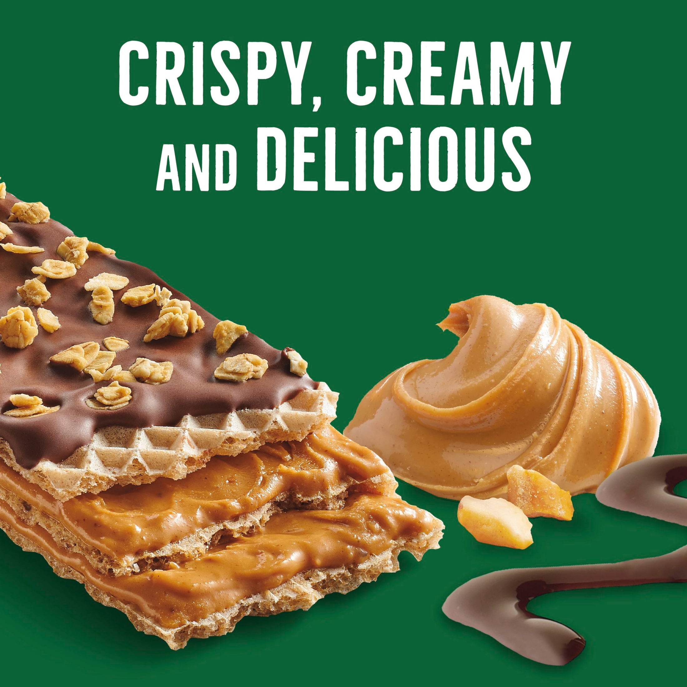 (4 pack) Nature Valley Peanut Butter Chocolate Crispy Creamy Wafer Bars, 15 Bars, 19.5 oz