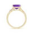 thumbnail image 2 of ANGARA Natural Claw-Set Cushion 3.1 ct Amethyst Solitaire Engagement Ring in 14K Yellow Gold for Women (Size-9mm) | February Birthstone, Anniversary, Jewelry Gift for Women | Natural Amethyst Ring, 2 of 9