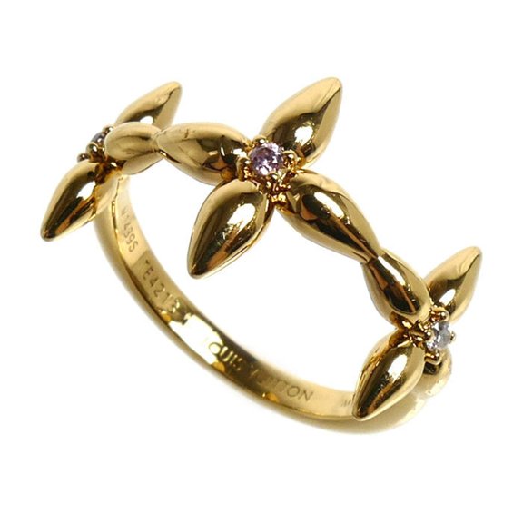 Pre-Owned LOUIS VUITTON Louis Vuitton GP Rhinestone Ring Louisette Signature M1439S Women's