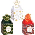 thumbnail image 1 of 24 cajas de dulces navideñas, preciosas cajas de regalo vacías de papel kraft, cajas de obsequios navideños para niños en Navidad, 1 of 5