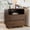 Walnut, variant on Aufeile Nightstand Set of 2 with Charging Station, Wood Bedside Tables with 2 Drawers & Open Shelf, Curved Storage Cabinets for Bedroom, Living Room, White