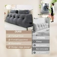 thumbnail image 4 of Headboard Pillow Full - Adjustable Back Support Wedge Pillow for Sitting Up in Bed, Perfect for Reading. Includes Removable & Washable Cover,Grey (54x8x20 Inches), 4 of 16