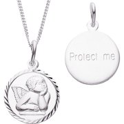 Personalized Planet Angel Sterling Silver Pendant