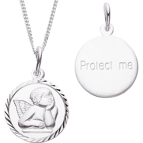 Personalized Planet Angel Sterling Silver Pendant