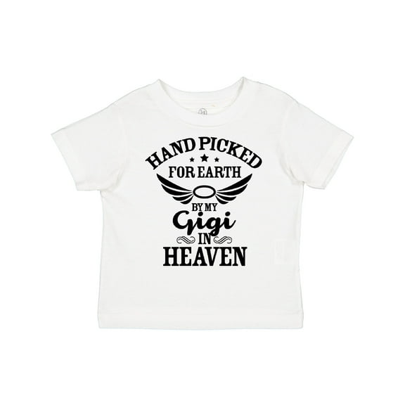 Inktastic Handpicked for Earth By My Gigi in Heaven with Angel Wings Boys or Girls Toddler T-Shirt