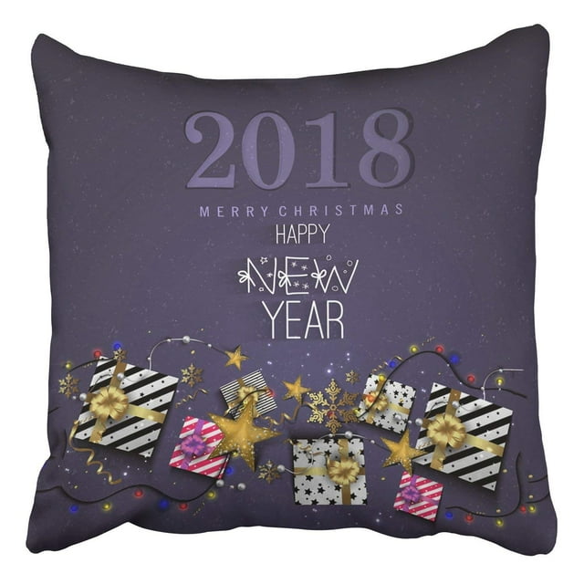 ABPHQTO 2018 Feliz año nuevo Vacaciones Feliz año nuevo 2018 Funda de almohada Cojín 50x50 cm