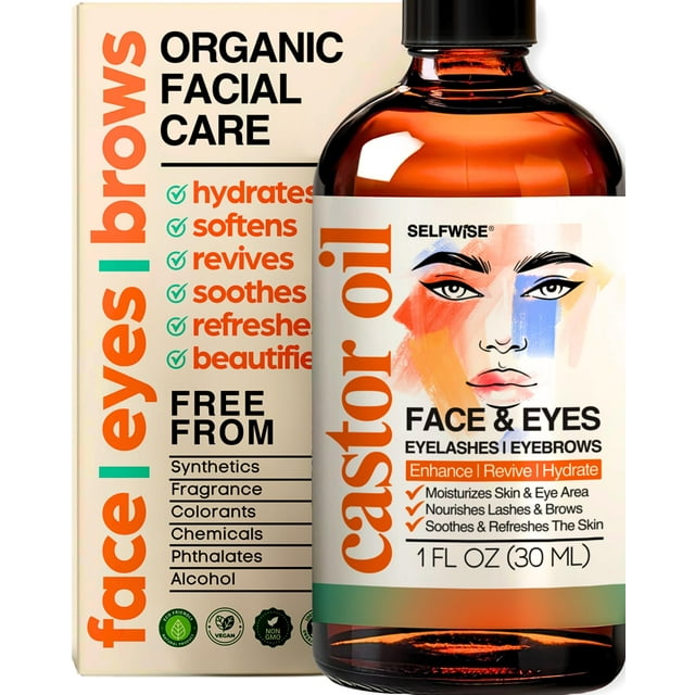 Aceite de ricino orgánico SELFWISE hidratante para rostro y ojos 30 ml