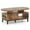 Brown, variant on Costway 47" Oval Top Coffee Table with 4 Open Compartments & Drawer, 5 support legs Brown