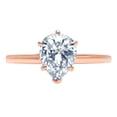 thumbnail image 7 of Solitaire Engagement Ring for Women - 1ct Natural Sky Blue Topaz in 14K Rose Gold Promise Ring, 7 of 7