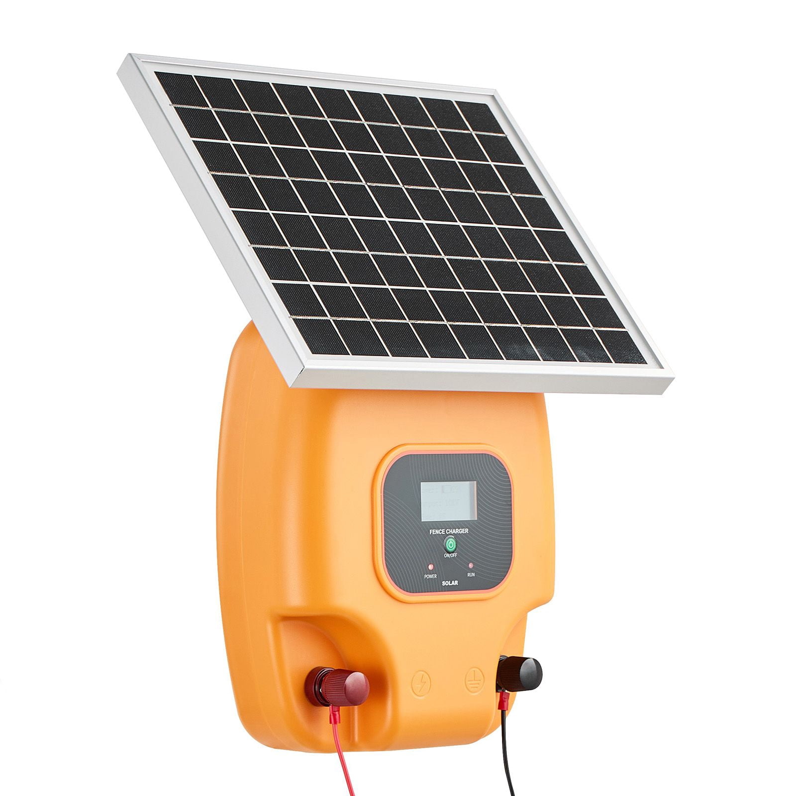 Solar Electric Fence Charger 10kV 1J, 8100mAh Battery, IP65 Waterproof, 10W Solar Panel, for Livestock Garden Pet Protection
