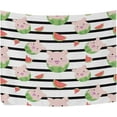 thumbnail image 2 of Pig Watermelon Stripes Tapestry Wall Hanging Tapestries Happy Colorful Hippie Psychedelic Art Polyester Carpet Wall Decorative for Living Room Bedroom 60x51inch, 2 of 7