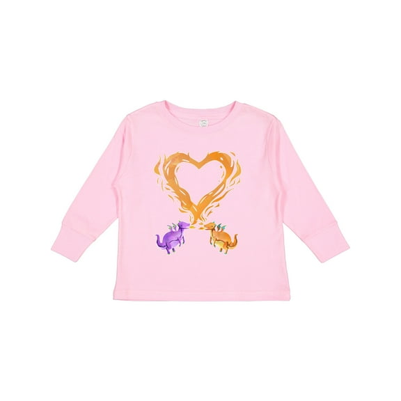 Inktastic Fire Heart Dragons Boys or Girls Long Sleeve Toddler T-Shirt