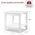 thumbnail image 5 of Stoog Outdoor Patio Rectangular Side Table, 2-Tier End Table for Adirondack Chair, Backyard, Garden, Pool, Lawn, Beach, White, 5 of 10