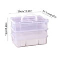 thumbnail image 2 of RBCKVXZ 3-Tier Clear Storage Bins, Stackable Carry Storage Box Container, Plastic Lidded Organizer Case With Handle for Beads, Arts & Crafts, Sewing, Office Supplies, 2 of 6