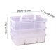 thumbnail image 3 of Caja de almacenamiento de plástico apilable para sobremesa con asa, organizador de 3 niveles para oficina, maquillaje, papelería y objetos pequeños, 3 of 6