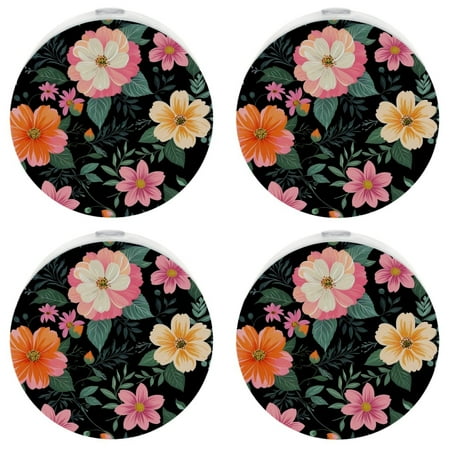 

YZUOUZY Night Light Nightlight 4-PC Beautiful Roses Vintage Painting
