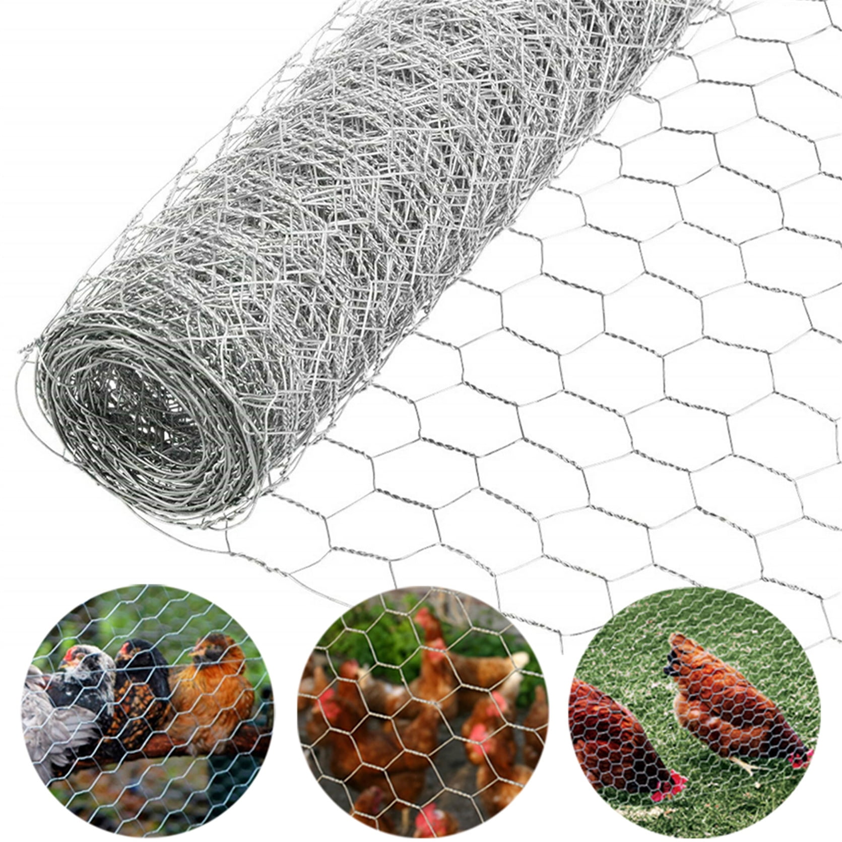 EPOTOOR Hexagonal Galvanized Poultry Net Metal Mesh Fencing Chicken