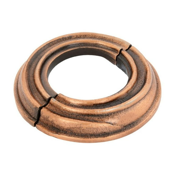 Radiator Flange Antique Copper Oil Rubbed Spiral 1-1/4" (IPS) pipe flange: 1-3/4" inside diameter; 3-1/8" outside diameter