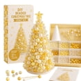 thumbnail image 2 of DIY Beaded Christmas Tree Kit - Handmade Holiday Craft Set With Pearls And Crystals(Yellow), 2 of 5