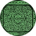 thumbnail image 1 of Ahgly Company Indoor Round Oriental Emerald Green Industrial Area Rugs, 3' Round, 1 of 4