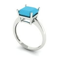 thumbnail image 2 of Solitaire Engagement Ring for Women - 2.5ct Simulated Turquoise in 14K White Gold Promise Ring, 2 of 5