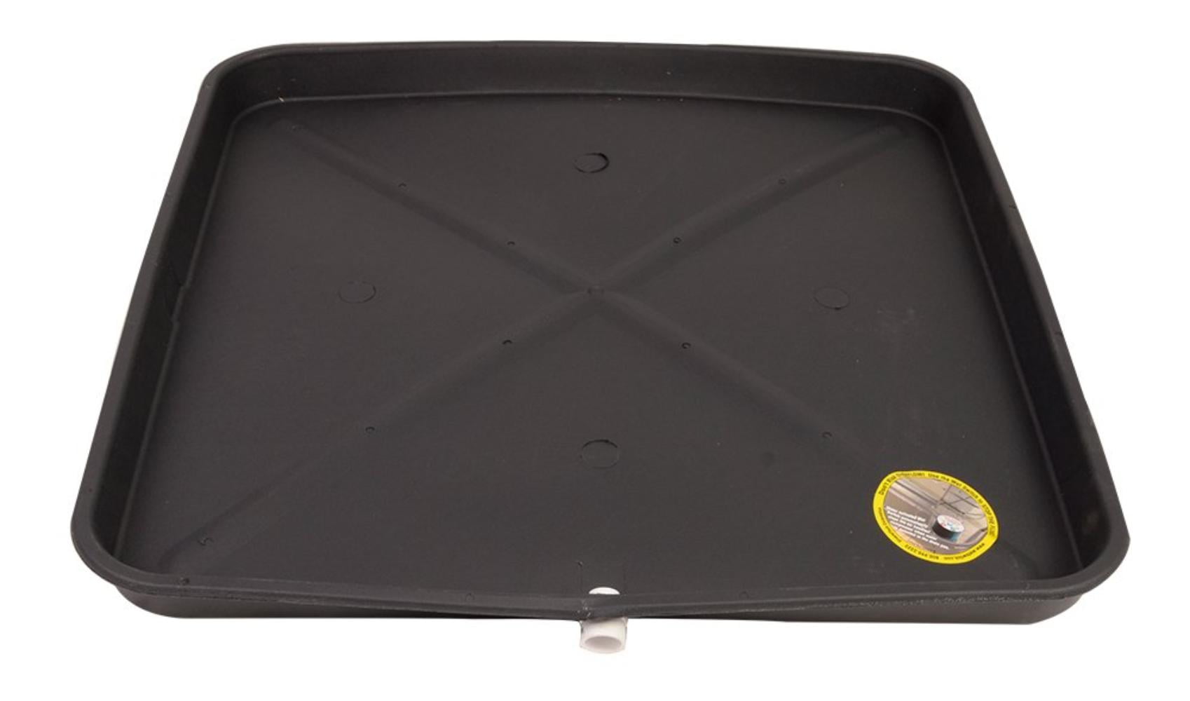 63030L Plastic Drain Pan, 30 X 30Inch, Drain line outlets long side