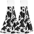 thumbnail image 2 of SKYSONIC Cow Print Hanging Tie Towels 2 Pieces, Absorbent Hand Towels Tea Bar Dish Dry Towels for Kitchen Bathroom Home Decor,14" x18.2", 2 of 7