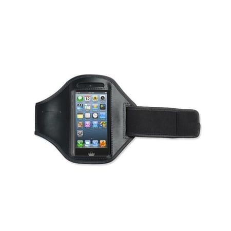 Fresh Fab Finds FFF-BLK-GPCT329 Phone Armband Case Adjustable Sweat-Resistant Armband Phone Holder for iPhone 5 & Cellphones Under 4 in. for Running Jogging Riding Hiking Gym, Black