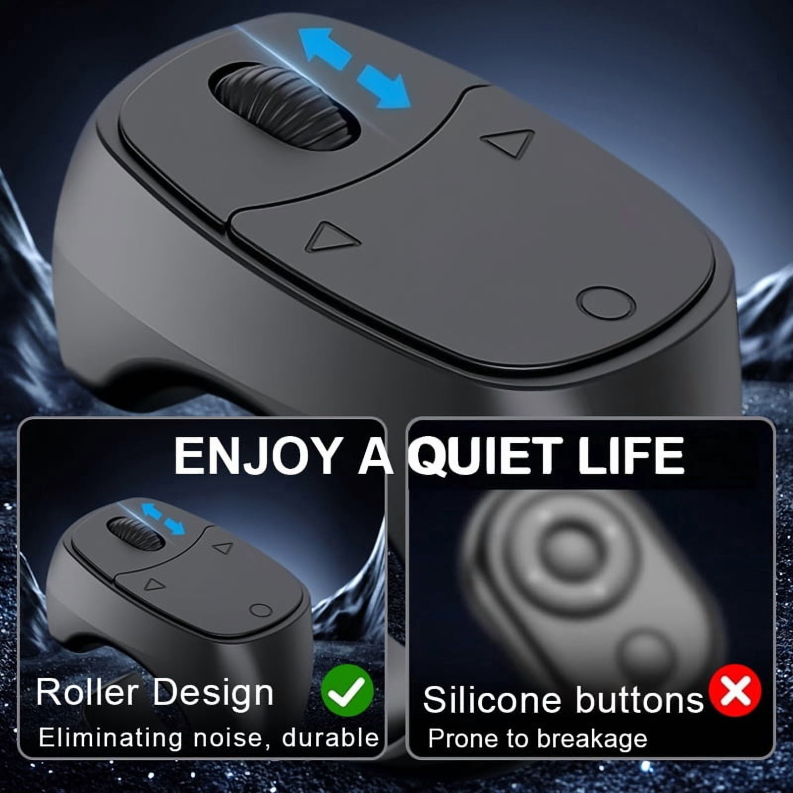 Wireless Scrolling Ring Remote for TikTok YouTube Shorts, Phone Camera Controller with Charging Case, Hands-Free Video Remote for iPhone Android