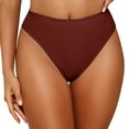 thumbnail image 2 of SROBPTY Women's Basic Bikini Bottoms Swim Shorts Beach Swimwear Trunks Coffee,XXL, 2 of 4