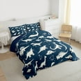 thumbnail image 3 of Feelyou Cartoon Dinosaur Print Queen Comforter Set, Kawaii Dino Animal Bedding Sets, Teens Kids Boys Girls Reversible Bedding Comforter Set, Ultra Soft Bedroom Decor, 3-Piece, 3 of 8