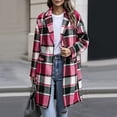 thumbnail image 2 of Tqcoqu Long Wool Blend Jacket for Women, Hooded Plaid Coat Oversized Button Down Shacket 2026 Fall Winter Casual Warm Trench Coats, 2 of 9