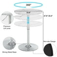 thumbnail image 3 of Rongbuk 23.6" Round Bar Table, Bistro Pub Table, Adjustable Height Pub Table, 360° Swivel Cocktail Bar Table with Metal Base and MDF Top, Suitable for Small Space, Bar, Bistro, Café, 3 of 5