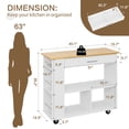 thumbnail image 2 of Walsunny Kitchen Island on Wheels with Storage Cabinet, Rolling Cart Kitchen Storage Organizer with/3 Side Spice Rack White, 2 of 9