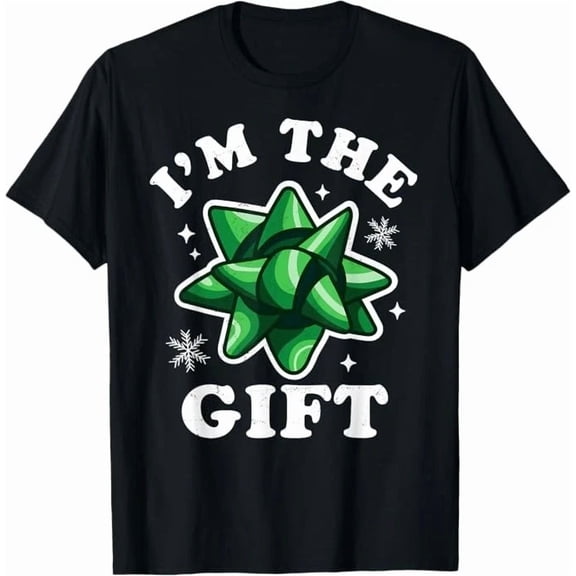 I'm The Gift Funny Ugly Holiday Sweater Bow Graphic Unisex T-Shirt, up to Size 5XL