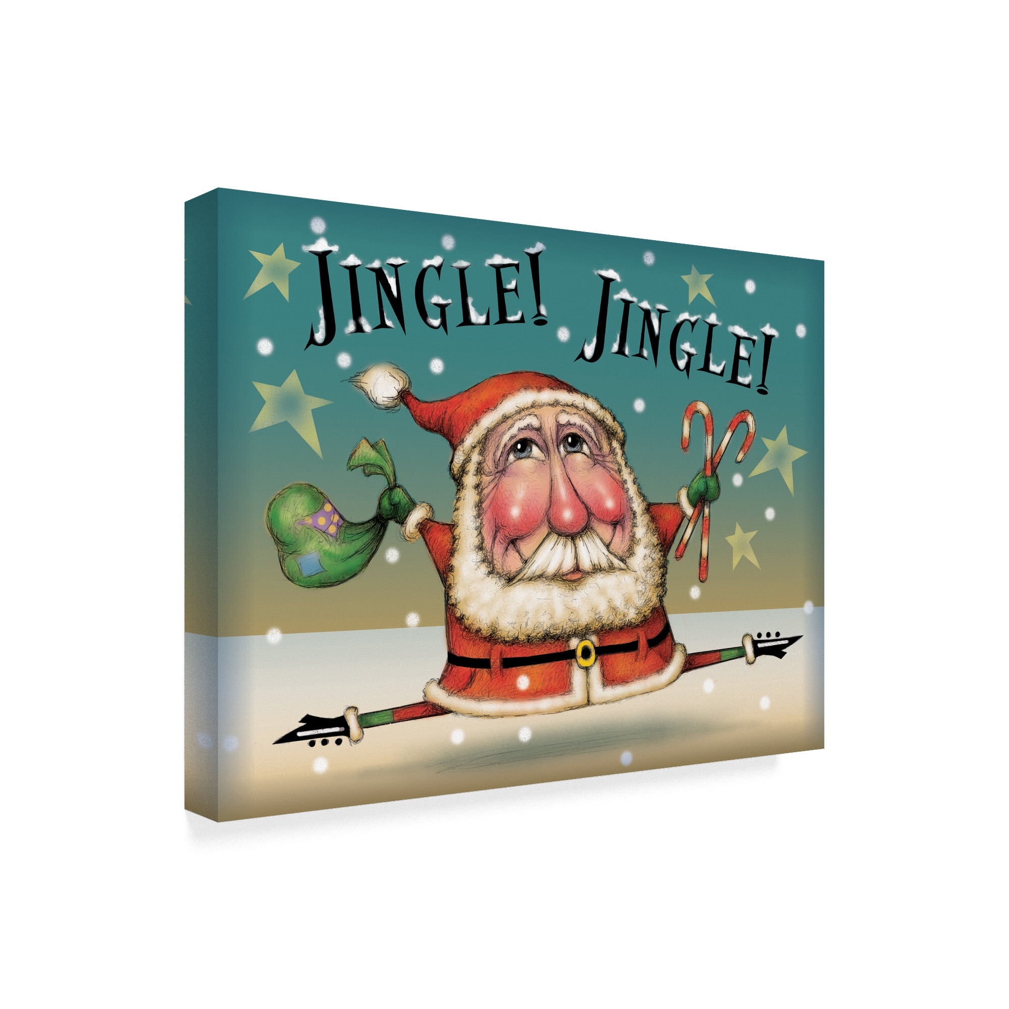Trademark Fine Art 'Santa On The Run' Canvas Art by Margaret Wilson