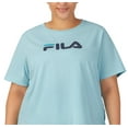 thumbnail image 2 of Plus Size Thea Cotton Logo Short-Sleeve T-Shirt Iced Aqua Fila Navy Biscay 1X, 2 of 3