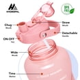 thumbnail image 2 of GEDUX 128 oz Motivational Water Bottle with Time Marker, Leakproof Wide Mouth Water Bottle, BPA-Free 2-in-1 Lid with Straw & Spout for Gym Camping, 2 of 6
