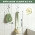 thumbnail image 2 of Amaopus 2 Pcs Back Scrubber for Shower, 15" Loofah with Handle, Back Shower Brush with Bristles and Loofah, Dry Brushing Body Brush for Cleanse Back and Hard to Reach Areas with Curved Long Handle, 2 of 7