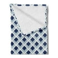 thumbnail image 2 of Ikat Soft Flannel Fleece Throw Blanket, Traditional Classic Pattern in Blue Tones and Modern Style Ethnic, Cozy Plush for Indoor and Outdoor Use, 60" x 80", Baby Blue Navy Blue, by Ambesonne, 2 of 5