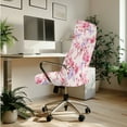 thumbnail image 2 of ZIATUBLES Peach Blossom Butterfly Print 5 PCS Office Home Chair Decor Bundle Includes Chair Cover with Armrest Slipcovers, Remote Control Holder and Tissue Box Organizer, L, 2 of 7