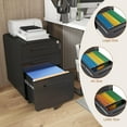 thumbnail image 4 of Marcree 3 Drawer Mobile File Cabinet Under Desk Office,Simple Style Versatile Storage Cabinet for Legal/Letter/A4 Files, 5 Wheel Design Anti-Tilting Cold Rolled Steel Waterproof Moisture-Proof Black, 4 of 8