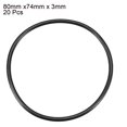 thumbnail image 2 of 20 Pcs Anillos de Sellado de Aceite de Caucho Negro 80mm x 74mm Gaskets Washers, 2 of 5