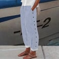 thumbnail image 2 of Summer Pants for Women Wide Leg Pants High Waist Patterned Pants Lightweight Loose Fit Casual Colorful Trouser Imitation Jeans Womens Pants Casual & Wide Leg, 2 of 4
